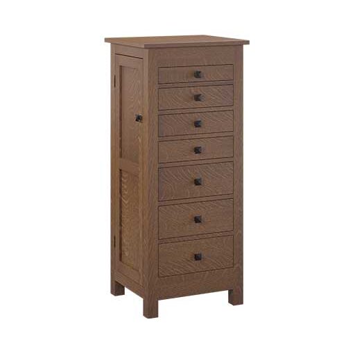 Brown Maple Mission Jewelry Armoire